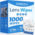VOISEN Lens Wipes for Eyeglasses,1000 Pack Eye Glasses Cleaner Wipes,Pre-Moistened Individually Wrapped Lens Wipes,Non-Scratching Non-Streaking,Safe for Eyeglasses, Goggles, Camera Lens, Phone