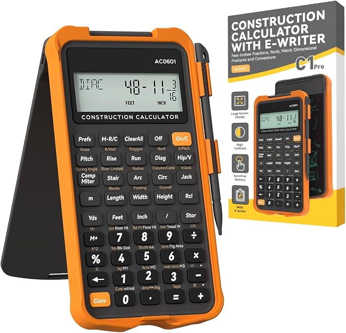 ROATEE Construction Calculator with Notepad for Contractor Home Project | Industrial & Scientific Construction Gadgets Concrete Tools Engineering Pocket Desk Calculators Herramientas de Construccion