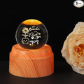 ZHSHWAT Gifts for Mom-Engraved Crystal Ball Night Light with Faux Wood Rotating Base - I Love You Mom Sunflower Design, USB-Powered Decor, Christmas Birthday Gifts for Mother from Daughter Son