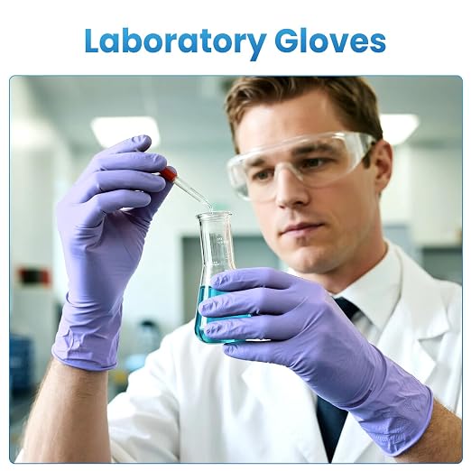 Borje Nitrile Exam Gloves Small, 100 Count Disposable Gloves, Iris Blue | Latex-Free Powder-Free, Food Safe, Cooking, Cleaning