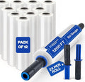 International Plastics Co. 12 Pack 15" Plastic Stretch Film Wrap with Extended Tension Handles 1200ft Each 500% Stretch Clear Cling Durable Adhering Packing Moving Heavy Duty Pallet Shrink