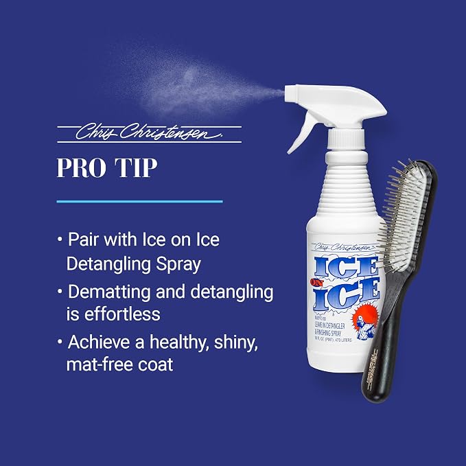 Chris Christensen Dog Brush, 20 mm. Ice Slip Dematting Brush, Specialty Brushes, Groom Like a Professional, Remove Tough Mats and Tangles, Rounded and Grounded Pins, Doesn't Pull Coat