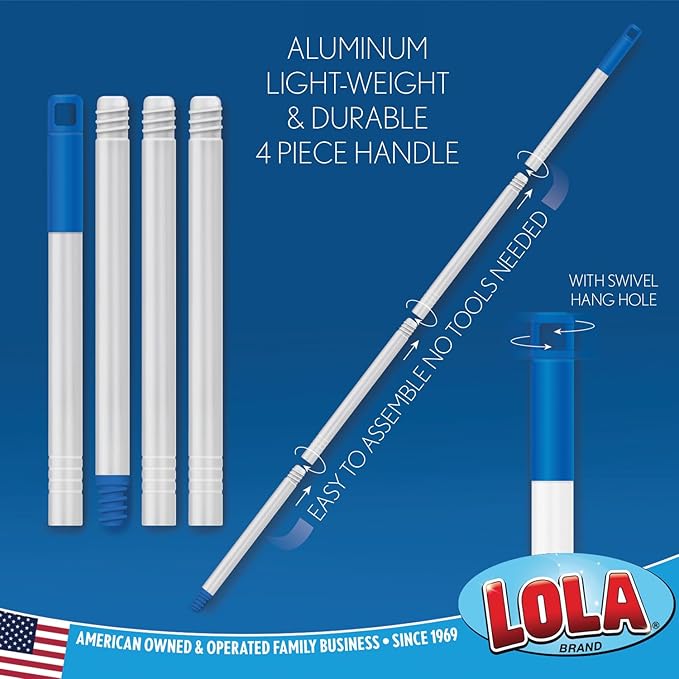LOLA Squeezematic Butterfly Automatic Sponge Mop, 4 Mop Heads - 2 Foam w/ Cellulose Layer & 2 All Foam, 9" Head w/ Scuff Remover