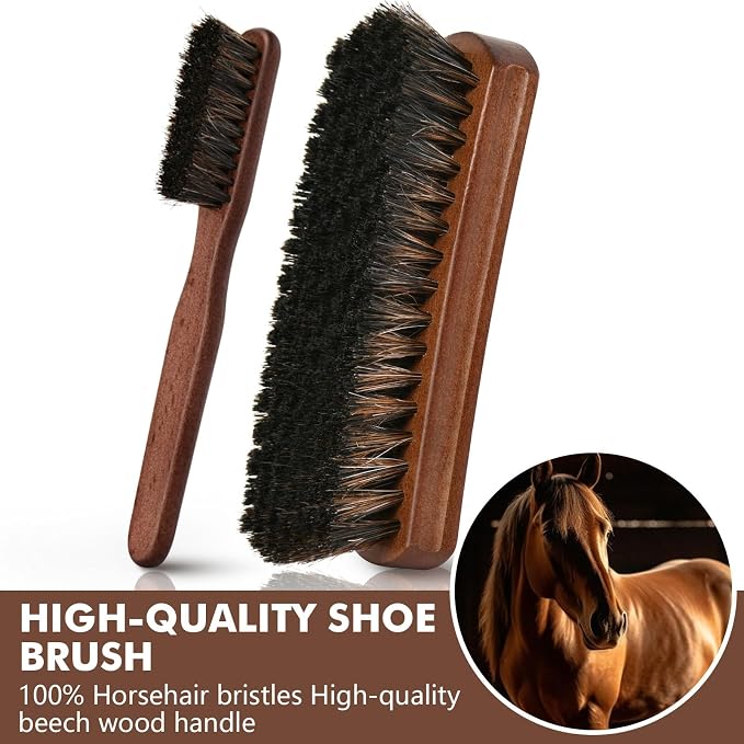 Leather Shoe Shine Kit For Men - 13 PCS Shoe Polish Kit, Leather Boots Care, Shoe Care Kit Gift for Men Him Husband