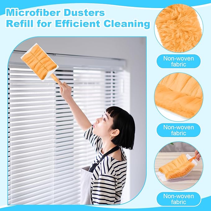 Mimorou 100 Pcs Disposable Dusters Refills Bulk Heavy Duty 180° Multi Surface Replacement Dusters for Cleaning Ceiling Fan with Microfibers Unscented (Modern Colors)