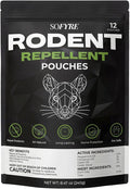 SoFyre Rodent Repellent Pouches 12-Pack Mouse Repellent for Home RV Garage Car Basement, Mice Indoor & Outdoor Deterrent, Peppermint Cinnamon Cedarwood Rat Repellent, Plant-Based Natural Pest Control