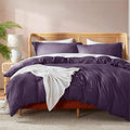 Nestl Purple Duvet Cover Full Size - Soft Double Brushed Full Size Duvet Cover Set, 3 Piece, with Button Closure, 1 Duvet Cover 80x90 inches and 2 Pillow Shams