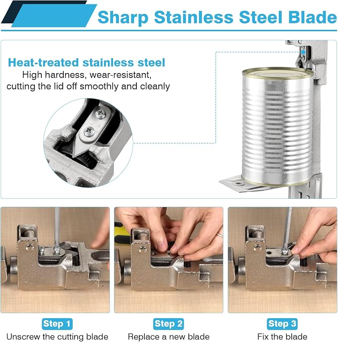 IRONWALLS Commercial Can Opener, 16” /41cm Heavy Duty Tabletop Manual Can Opener for Cans Up to 10” Tall, Adjustable Metal Can Opener with Plated Steel Base, Fits for Restaurant, Hotel, Bar, Home | Heavy Duty Steel Can Openers Countertop Mount, Adjusta...