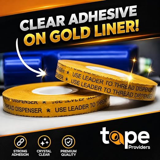 WOD General Purpose ATG Tape, 1/4 inch x 36 yds. (Set of 6 Rolls) Adhesive Transfer Tape Glider Refill Rolls Clear Adhesive on Gold Liner (Acid Free) RWATG20