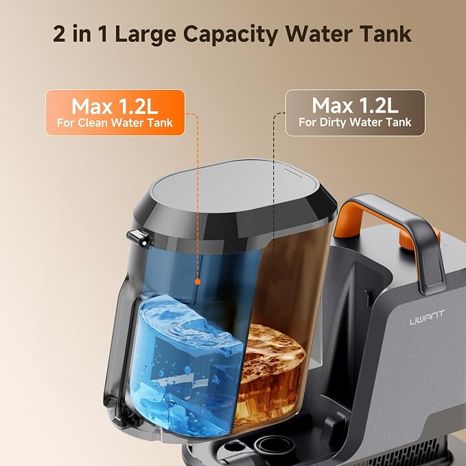 Uwant Portable Carpet and Upholstery for Deep Cleaner, 18Kpa Carpet Cleaner Machine for Cars, Pets with Pet Pro Solution and Self Cleaning Set of 1 for Spot, Rug, Couch