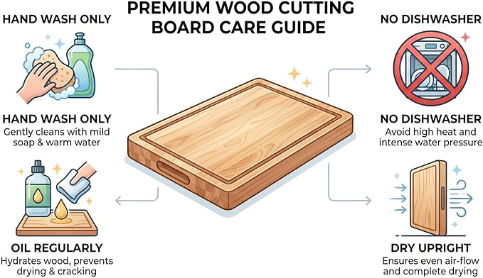 15 in. x 20 in. Maple Wood Cutting Board, Reversible with Juice Groove and Smooth Side, Thick Butcher Block Style Prep Board with Built-In Handles for Kitchen, BBQ, Meat Carving and Serving