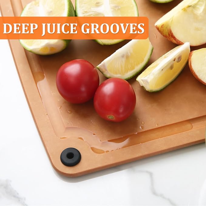 2PC Cutting Boards for Kitchen Dishwasher Safe Eco-Friendly Composite Cutting Board, Reversible Chopping Board with Handles & Juice Grooves, Small & Medium Cutting Board for Kitchen