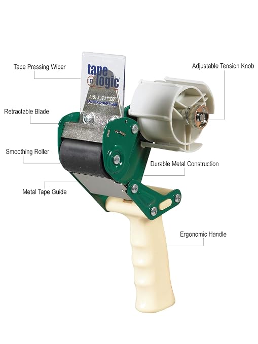 Tape Logic Aviditi Tape Logic SealSafe 2 Inch Packing Tape Dispenser Gun with Retractable Blade, for Packing, Shipping, Moving and Warehouse Use (1 Dispenser)