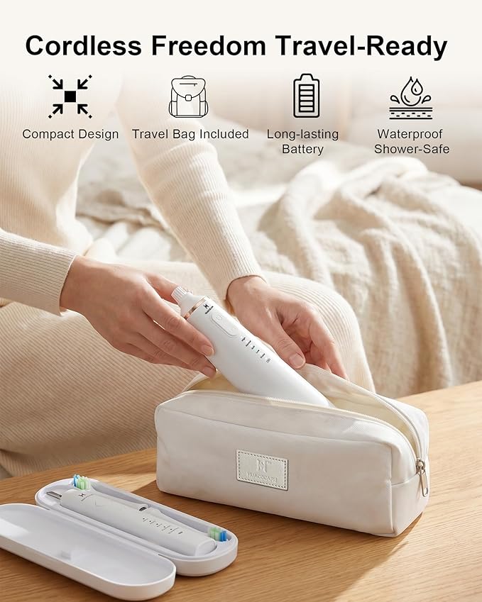 Upgraded Pro Dental Care Kit: 5-Mode Water Flosser & 50,000 VPM Sonic Electric Toothbrush | Premium Oral Clean Set with Enhanced Cleaning Modes, Larger Tank & Refined Design for Advanced Gum Health