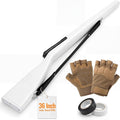 36" Color Guard Rifle, Wooden Drill Rifle for Winter Guard, Tan Gloves | Glossy Finish, Black Leather Strap, 1.5-2 lbs Balanced, Foam Padded Ends, Includes Tan Gloves & 2 Tapes