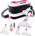 WECLEAN C4 Portable Carpet Cleaner Machine, Stand Up Upholstery Cleaner with 18KPa Powerful Suction, 800W Spot Cleaner for Pet Stains, Carpet, Rug, Couch and Car Interior, Dual Tank System, Pink