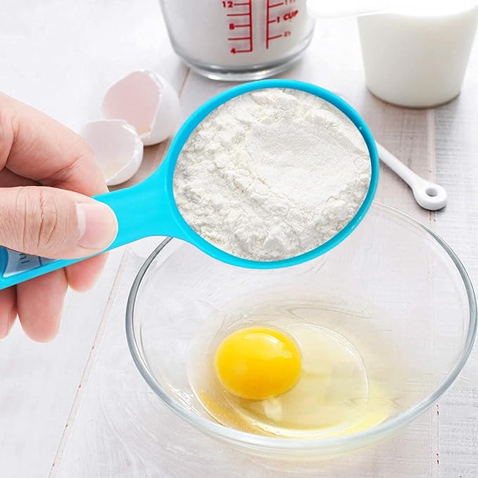 12 Piece Measuring Cups and Spoons Set, Colored Kitchen Measure Tools, Durable Nesting Cups and Spoons for Dry and Liquid, Dishwasher Safe (10)