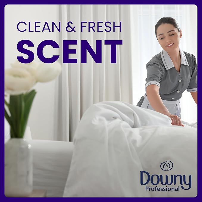Downy Fabric Softener, Bulk Liquid Fabric Conditioner for Commercial & Residential Washing Machines, 190 loads, Clean & Fresh Scent, 140 fl oz (Case of 4)
