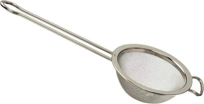 Kuchenprofi Mesh Strainer with Handle - Stainless Steel Fine Mesh Sieve for Smooth Sauces and Broths (5-Inch)