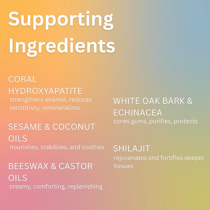 Bliss Energetics Fluoride Free Remineralizing Herbal Toothpaste - Hydroxyapatite, Coconut Oil, Castor Oil, Shilajit and Turmeric - 2oz Mint Essential Oil - Non-Abrasive