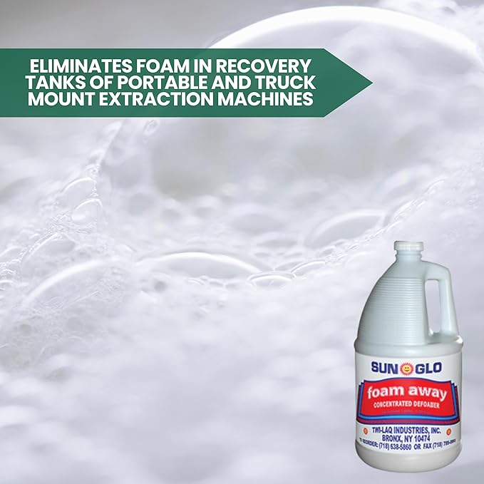 SUN GLO Foam Away - Premium Concentrated Defoamer for All Cleaning Equipment, 4x1 Gallon Case