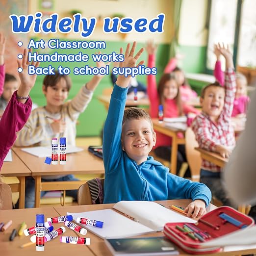 72 Pack Glue Sticks Bulk for Kids, Disappearing Purple Glue Sticks for Classroom and Teacher Supplies.0.18 OZ kids glue Dries Clear, Non-Toxic, Washable, Back to School Supplies and Student Must Haves
