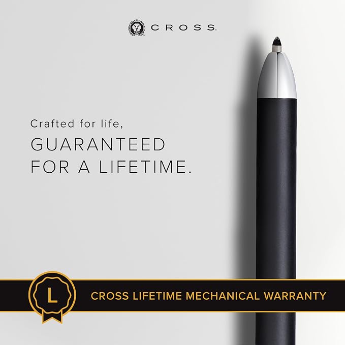 Cross Tech3+ Refillable Tech3+ Presented in a Premium Gift Box - Medium Point, Black Ink, Satin Black