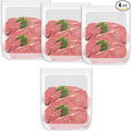 100% Silicone Flat Gallon Freezer Bags, 4 Pack Extra Large Reusable Silicone Ziplock Bags Gallon Size for Freezer, Double Zipper Seal, BPA & Microplastic Free, Freezer Microwave Sous Vide Safe, Clear