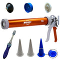 Newborn 620AL-Orange Round Rod Caulk Gun with Aluminum Barrel - 18:1 Thrust Ratio | 20 oz. Sausage Cartridge Capacity | Includes Ring Cap, Cones & Sausage Cup