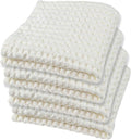GILDEN TREE Waffle Bath Towels Wash Cloths for Showering, Exfoliating Washcloth Quick Dry Towel, Face Towels for Washing Face Cotton Washcloths Set of 4, Modern Style (Cream)