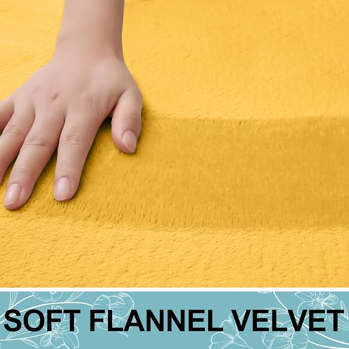 Smiry Memory Foam Bath Mat 59x24, Extra Soft and Absorbent Bathroom Mats, Non Slip Washable Carpet for Floor, Shower and Tub, Yellow