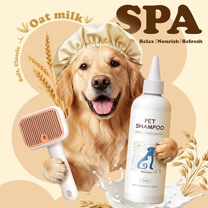 Rorhxia Steam Pet Brush Spray Refill Shampoo for Show Dog Cat, Oat Milk | Oat Milk, Deodorization, Pet Safe, Vet Approved, Soft Coat, Deep-Cleaning, pH-Balanced Formula