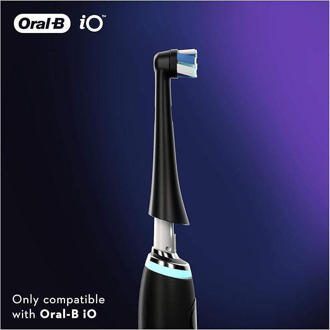 Oral-B iO Ultimate Clean Electric Toothbrush Head, Twisted & Angled Bristles for Deeper Plaque Removal, Pack of 4, Suitable for Mailbox, Black