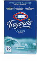 Clorox Fraganzia Fabric Softener Dryer Sheets Wrinkle Reducing Anti Static Laundry Dryer Sheets Great Smelling Clothes Softens Fabrics Fresh Ocean Scent 80 Count Single Box Home Dorm Laundry Room
