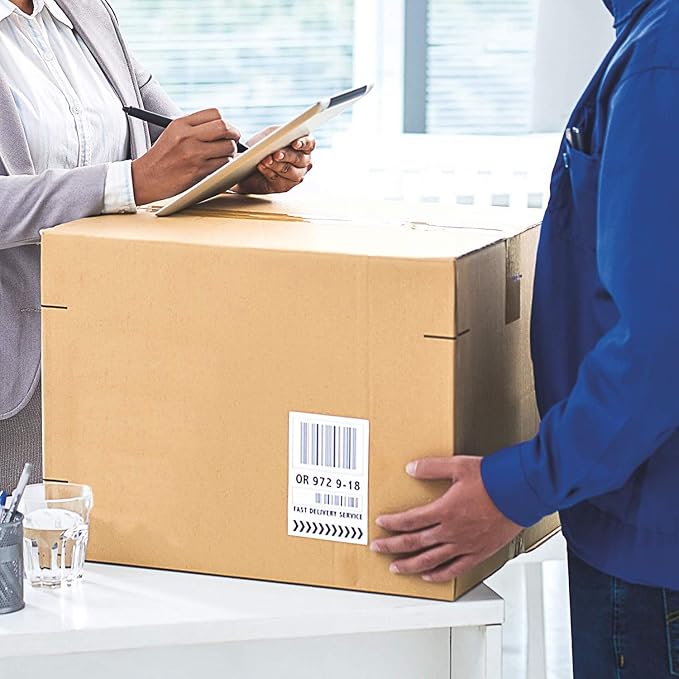 Round Corner Half Sheet Self Adhesive Shipping Labels for Laser and Ink Jet Printers, White Blank (1000 Sheets, 2000 Labels)