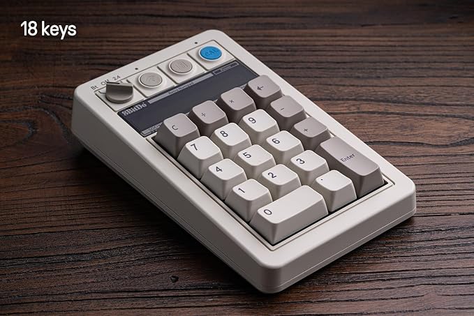 8Bitdo 18 Key Retro Mechanical Numpad, Supports PC & Standard Calculator Mode, Hot-swappable, PC Calculator Shortcut Button, Bluetooth/2.4G/Wired for Windows and Android - M Edition