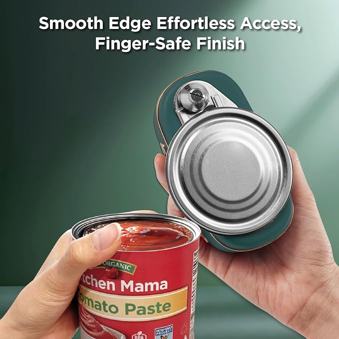 Kitchen Mama Orbit One Electric Can Opener, Royal Emerald | Rechargeable, Hands-free, USB-C Charging, Automatic Stop, Smooth Edge