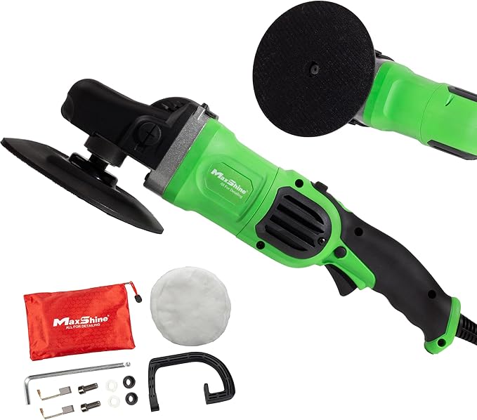 Maxshine M1300 Pro Rotary Polisher – 7” 1300W Car Buffer with 6-Speed Control, 5/8” Thread – Auto Detailing Tool for Cars, Trucks & SUVs, Paint Correction, Swirl & Scratch Removal, Glossy Shine