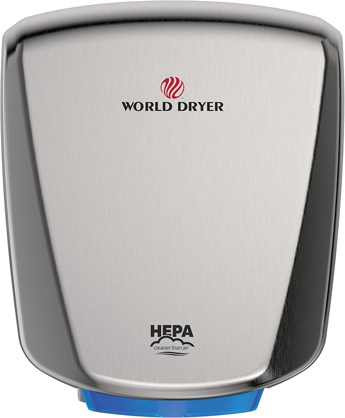 HEPA-Filtered VERDEdri, Brushed S/S, Surface-Mounted ADA Compliant, Energy-Efficient High-Speed Dryer, Universal Volt