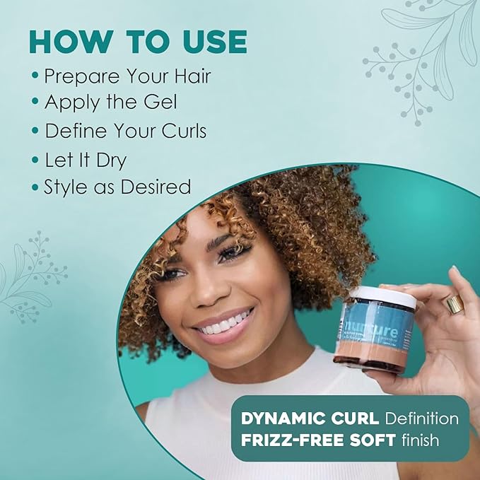 Nurture Healthy Curls Water-Locking Gel for Women, Curl Activator and Styling Product for Wavy and Curly Hair, Hydrating Curl Gel