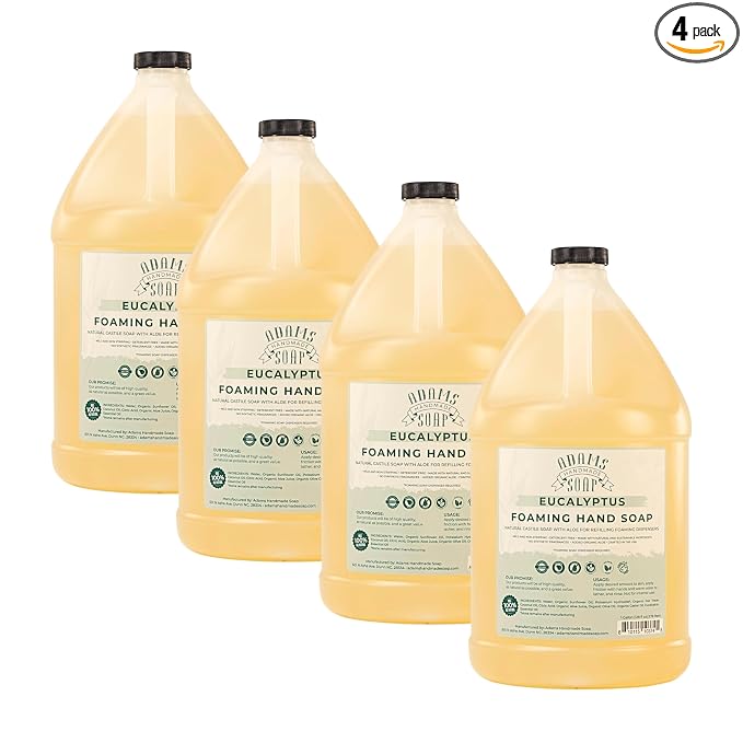 Adams Handmade Soap Liquid Foaming Soap 1 Gal - Eucalyptus (Pack of 4)