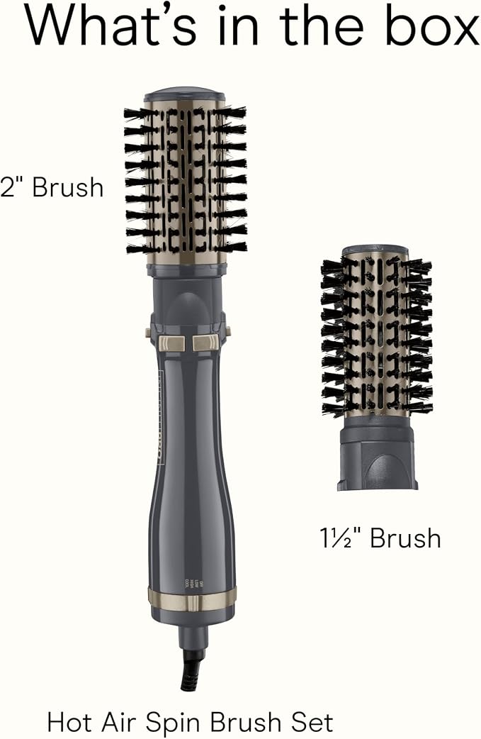 INFINITIPRO BY CONAIR Hot Air Styling Brush Set with 2-Inch and 1.5-Inch Bristles (Pack of 3)