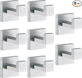 Towel Hooks For Bathrooms, Brushed Nickel Towel Hook For Kitchen Bathroom, SUS304 Stainless Steel Coat Hook, Square Heavy Duty Holder Robe Hooks For Hanging Towels,Coats,Sponges,Wall Mount, 8 Pack