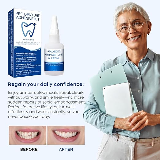 Dental Lab Instant Bonding Glue for Dentures & Lab Tools – Fast-Setting in 15–60 Sec | Denture Crack Repair & Gap Filling | Controlled Gel Formula | 1oz
