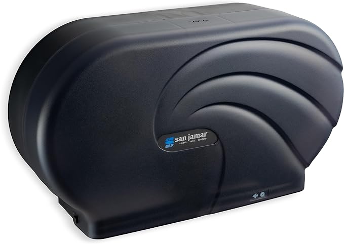 SJMR4090TBK - San Jamar Oceans Twin 9amp;quot; JBT Toilet Tissue Dispenser