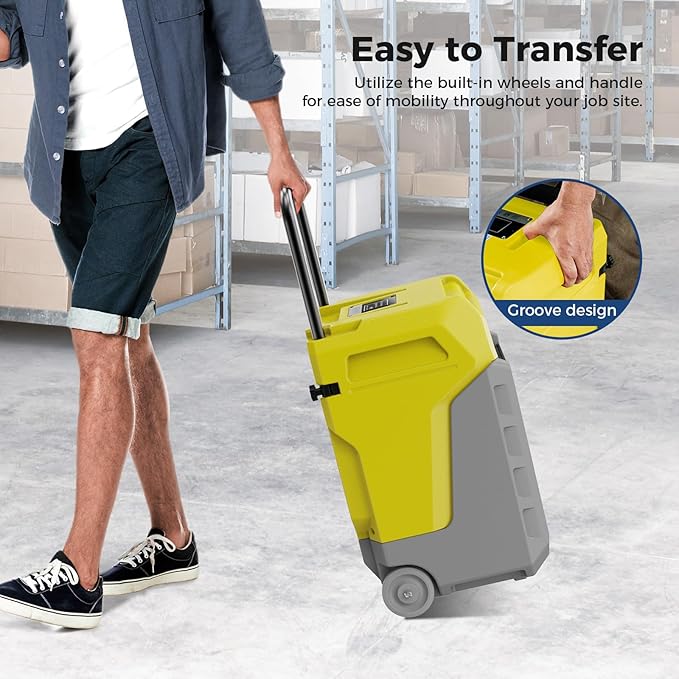 ALORAIR 170 PPD Commercial Dehumidifier with Pump & Drain Hose, LGR Industrial Use, Portable Dehumidifier with Wheels for Water Damage Restore, Carpet Drying, 6-Year Warranty, Storm 80X (Yellow)