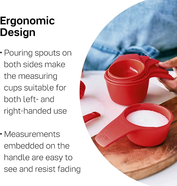 TUPPERWARE Brand Measuring Mates Set - 6 Measuring Cups + 6 Spoons - Dishwasher Safe & BPA Free