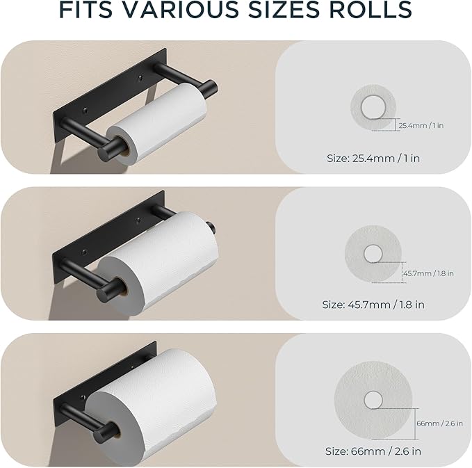 FORIOUS Toilet Paper Holder Wall Mount, Stainless Steel Rustproof Double Post Pivoting Tissue Roll Holder for Bathroom, Commercial Toilet Paper Dispenser (Matte Black, Modern Square 2 Pack)