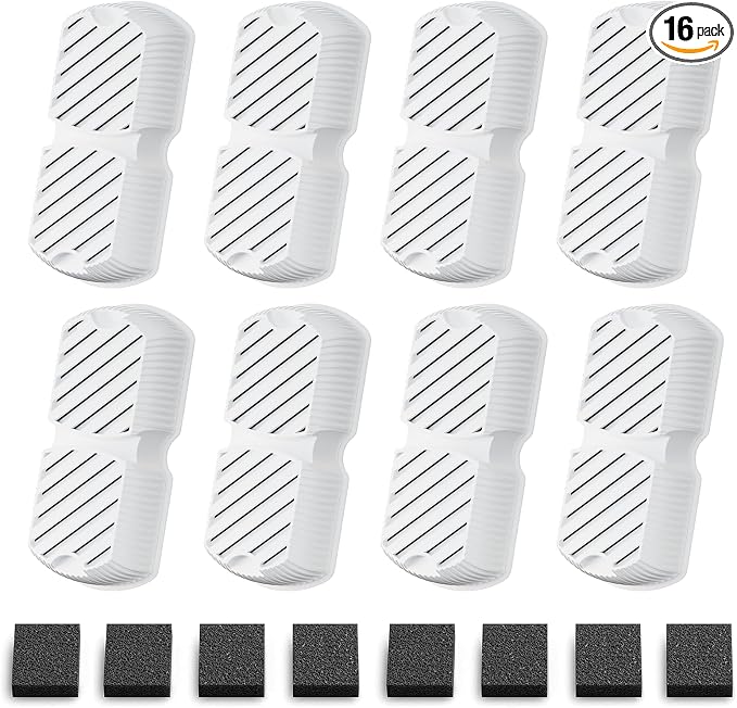 GROOKPET Dog Water Fountain Filters: 16 Dog Fountain Filters - Pet Water Fountain Filters Replacement - Including 8 Filters + 8 Sponges - Suitable for GROOKPET Dog Water Fountain for Large Dogs