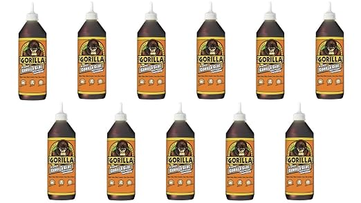 Gorilla Original Waterproof Polyurethane Glue, 36 ounce Bottle, Brown, (Pack of 11)